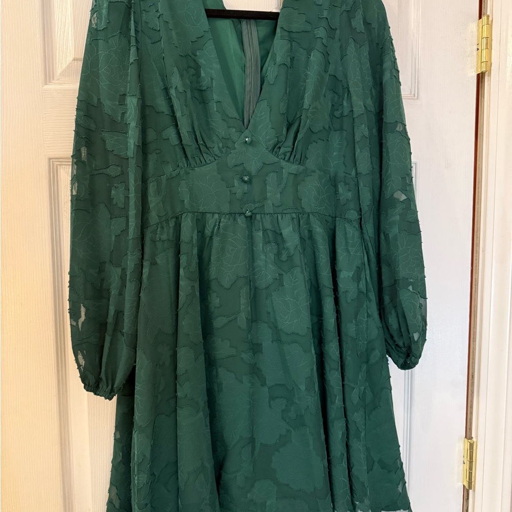 Cupshe Green Floral Dress